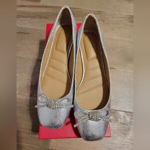 Silver ballerina shoes